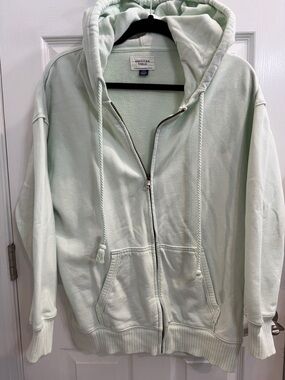 American Eagle Outfitters Mint Green Full-Zip Hoodie